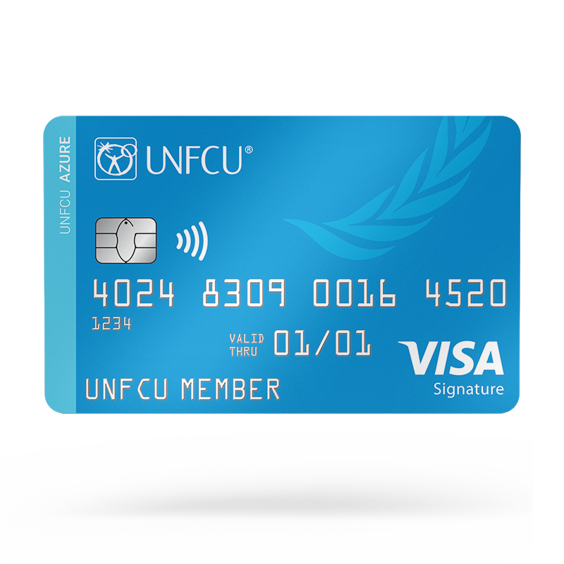 UNFCU Azure credit card.