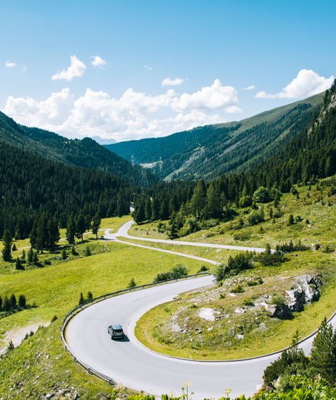 Car driving in nature.