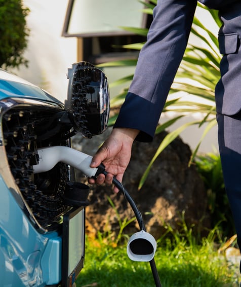 Individual charging electric car.